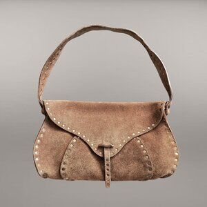 CELINE by Michael Kors Poulbot Bag Suede brown studded Y2K Brown Shoulder